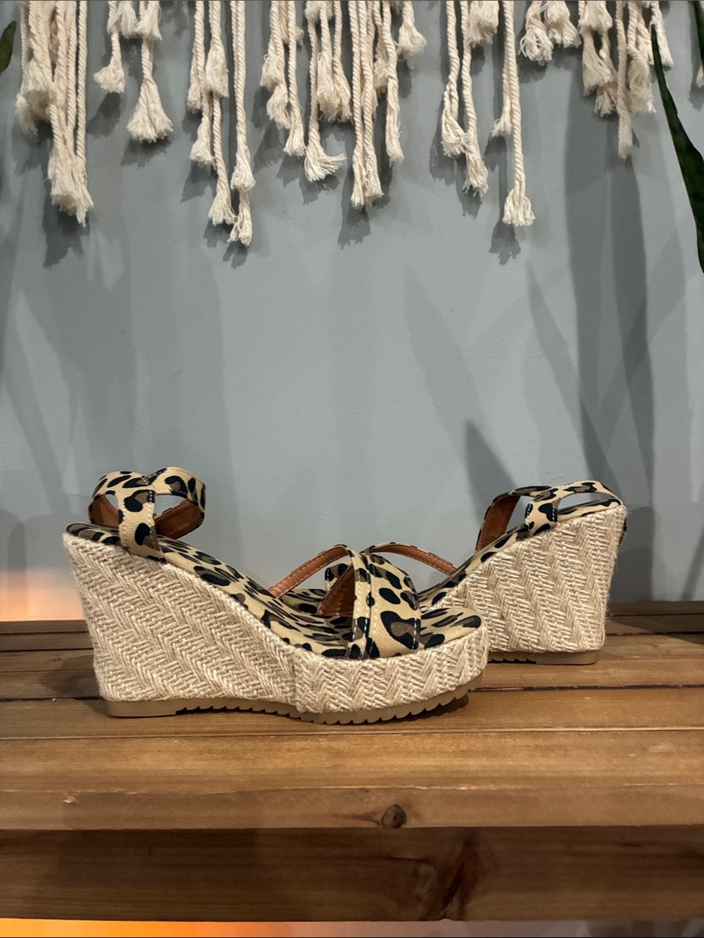 Leopard Print Espadrille Platform Sandals - Women - Picture 2 of 3